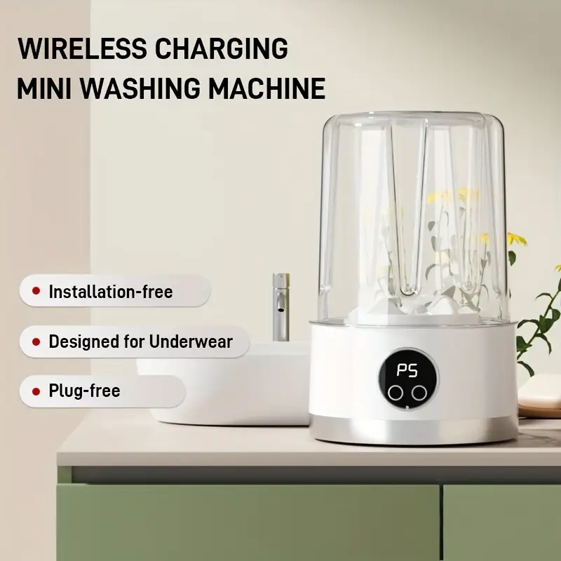 Mini Lavatrice Portatile USB – Bicchiere Lavabiancheria per Intimo 1 L | Lavaggio Rapido 5 Minuti, Senza Spina, Ideale per Viaggi