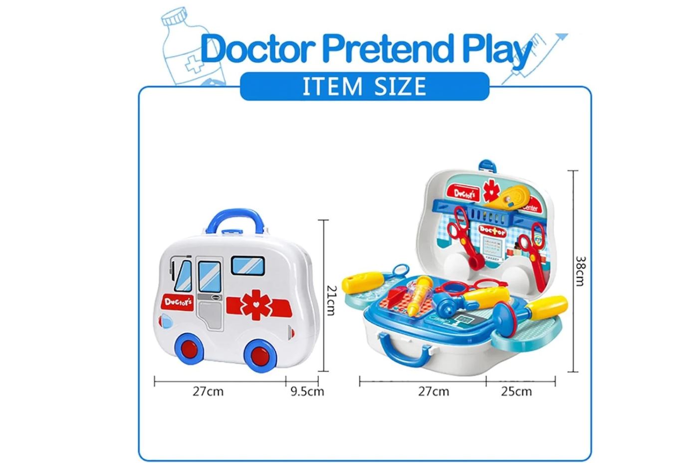 Valigetta dottore per bambini giocattolo con accessori kit medico portatile 13pz