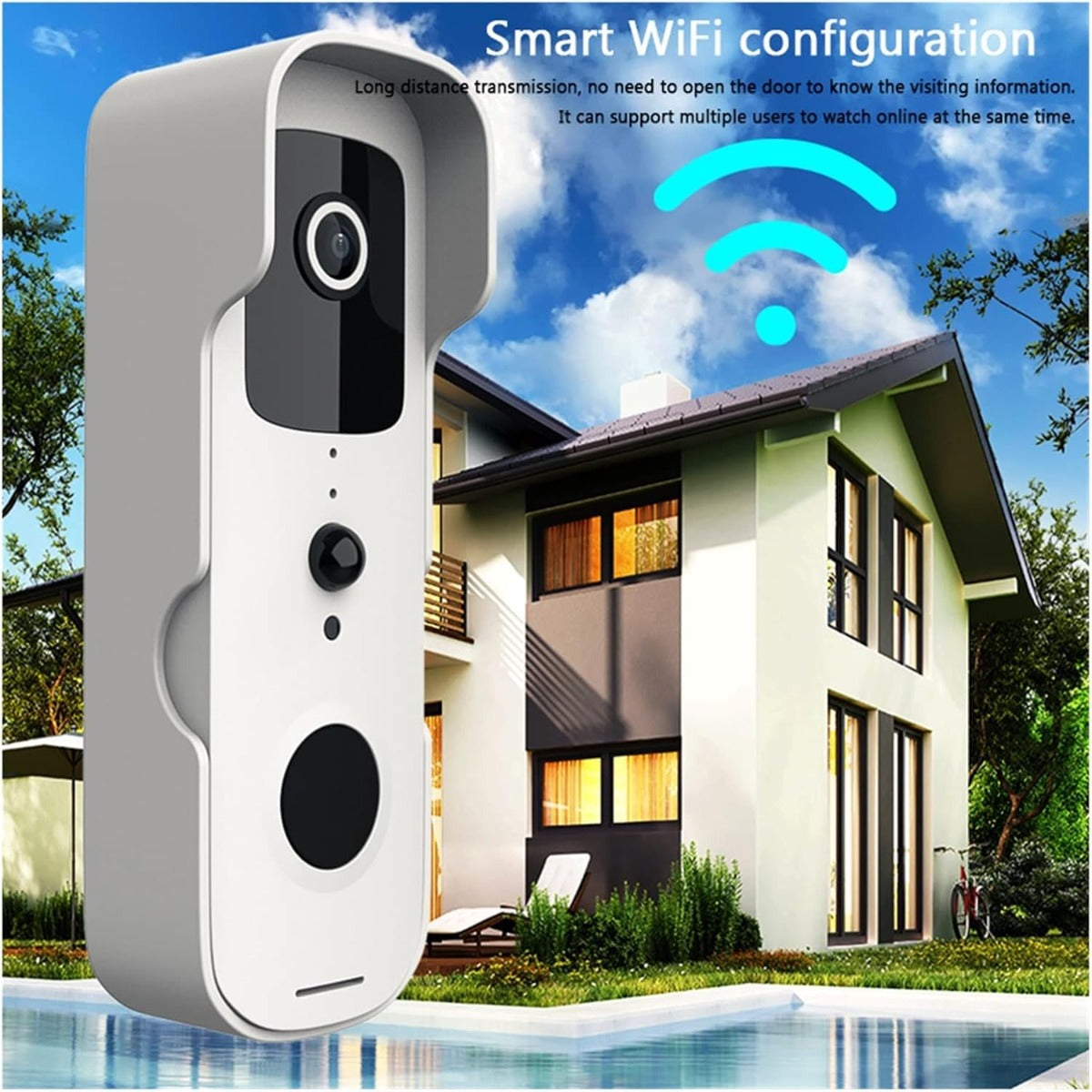 Videocitofono WiFi 4K Wireless con PIR e Visione Notturna