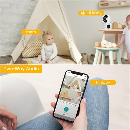 Baby monitor telecamera WiFi da 4 MP con doppio schermo