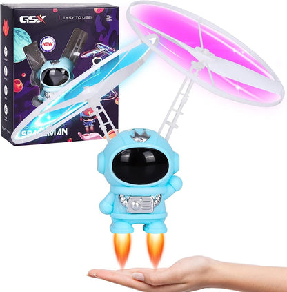Giocattolo volante astronauta palla volante per bambini giocattoli velivoli mini drone con luci led elicottero aereo