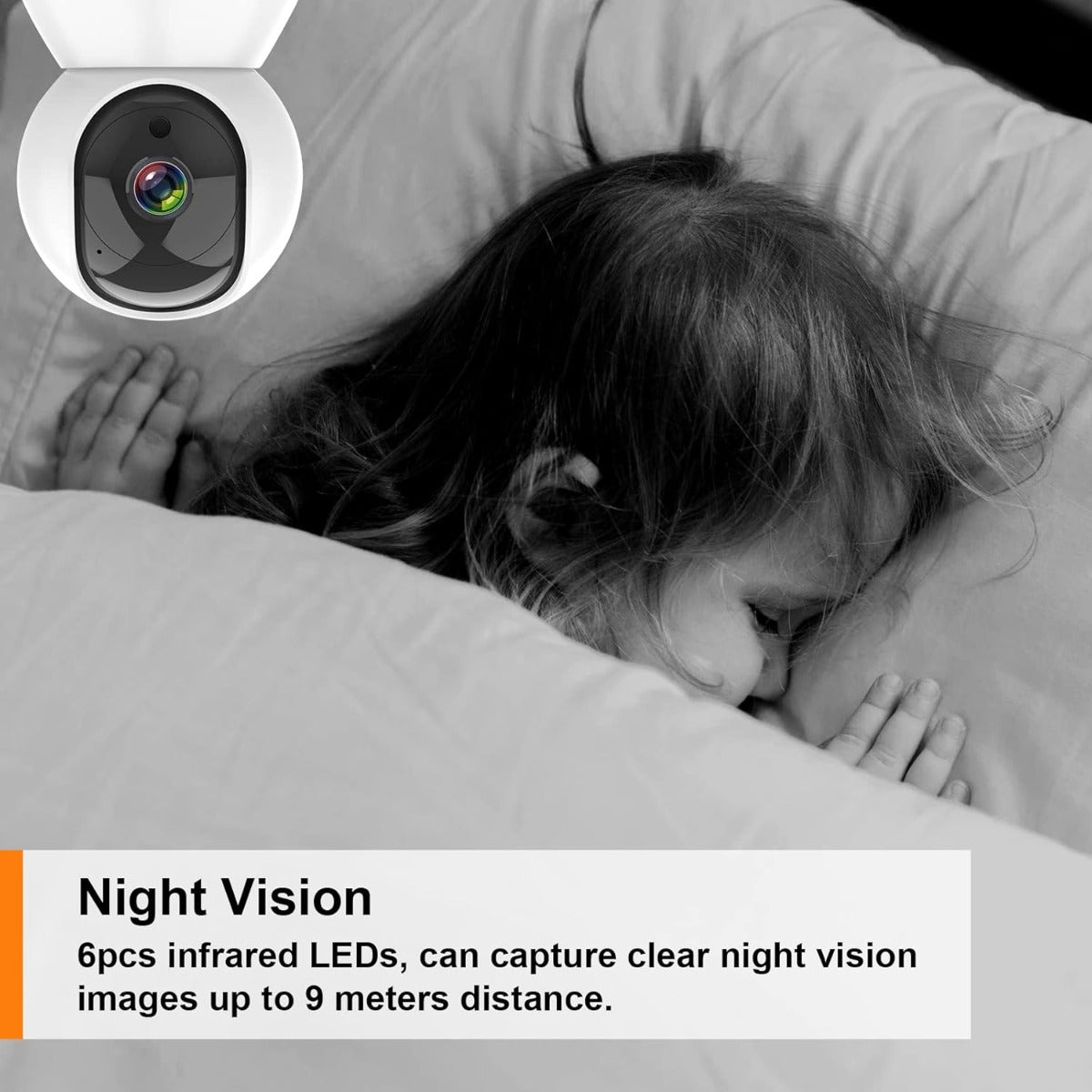ANTELA Telecamera Wi-Fi da Interno 1080P FHD, PTZ 355°/90°, Audio Bidirezionale, Visione Notturna IR, Rilevamento Movimento, Compatibile con Alexa e Google Home, Dual Wi-Fi 2.4/5GHz