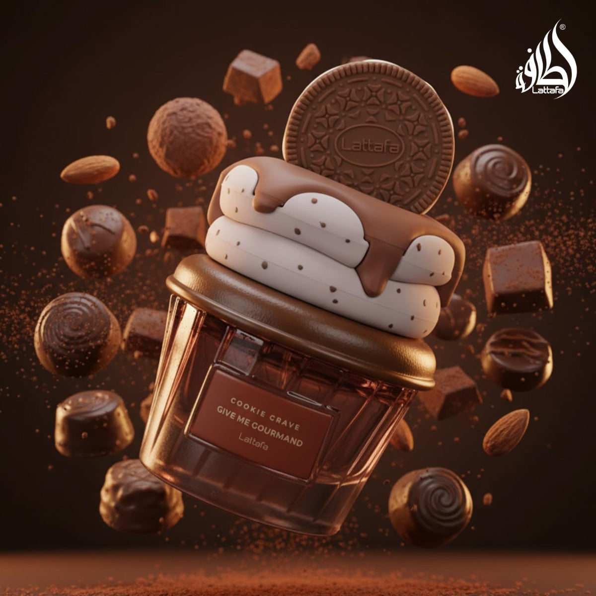Lattafa Cookie Crave Profumo Orientale Vanigliato, Fragranza Donna 100ml, Note Burro Cacao Biscotto