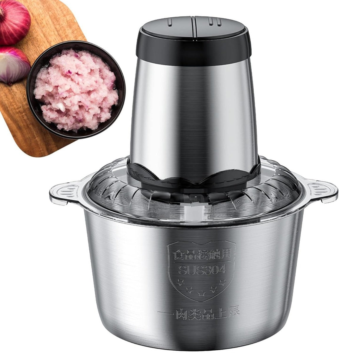 Tritatutto Elettrico da Cucina 3L con Ciotola Staccabile, Motore Potente e Velocità Regolabili, Ideale per Verdure, Cipolle, Frutta e Noci