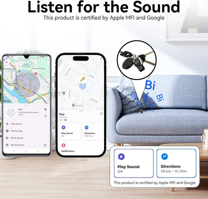 Smart Tag GPS Bluetooth per iOS e Android – Localizzatore Oggetti Compatibile con “Dov’è” Apple e “Trova il mio dispositivo” Google – Impermeabile IP67 – Batteria CR2032 – Avviso Smarrimento