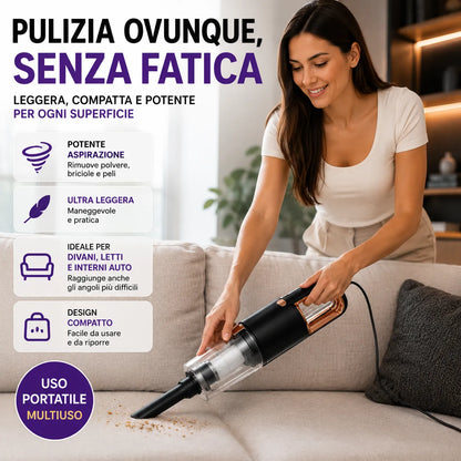 Scopa Elettrica Aspirapolvere con Filo Aspira e Lava 2 in 1 Portatile Mop con Serbatoio Acqua
