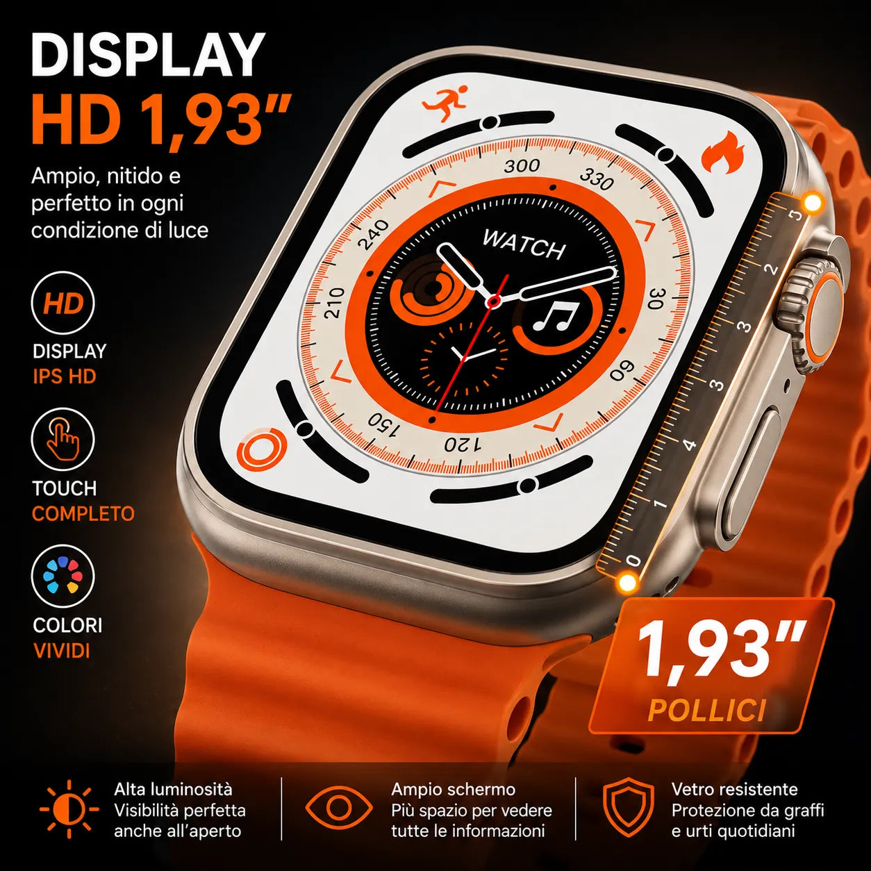 Orologio watch8 z66 ultra smart watch tracker fitness impermeabile con schermo da 1.93 pollici