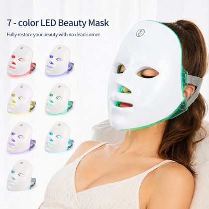 Maschera LED Viso 7 Colori – Dispositivo di Bellezza per la Cura della Pelle – Skin Care Device Ricaricabile