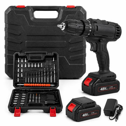 Trapano Avvitatore a Batteria 48V con Percussione – Kit Completo con 2 Batterie e Valigetta