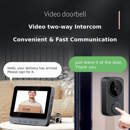Videocitofono con Monitor,  Campanelli e citofoni Visione Notturna, Voce Bidirezionale, Angolo di Visione Ampio Dotato di Uno Schermo IPS da 4,3 pollici