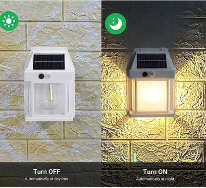 Lampada Solare da Parete LED con Sensore di Movimento, 3 Modalità di Illuminazione, Impermeabile IP65 per Esterni