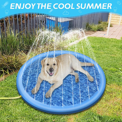 Tappetino Antispruzzo per Cani e Bambini 100 cm – Parco Acquatico Estivo in PVC Antiscivolo e Sicuro, Facile da Installare