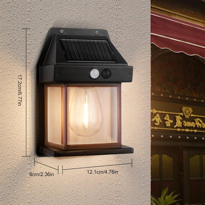 Lampada Solare da Parete LED con Sensore di Movimento, 3 Modalità di Illuminazione, Impermeabile IP65 per Esterni