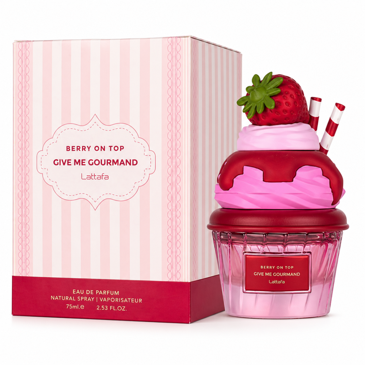 Lattafa Berry On Top Give Me Gourmand 75ml – Profumo Dolce Fruttato alla Fragola e Vaniglia | Eau de Parfum Unisex
