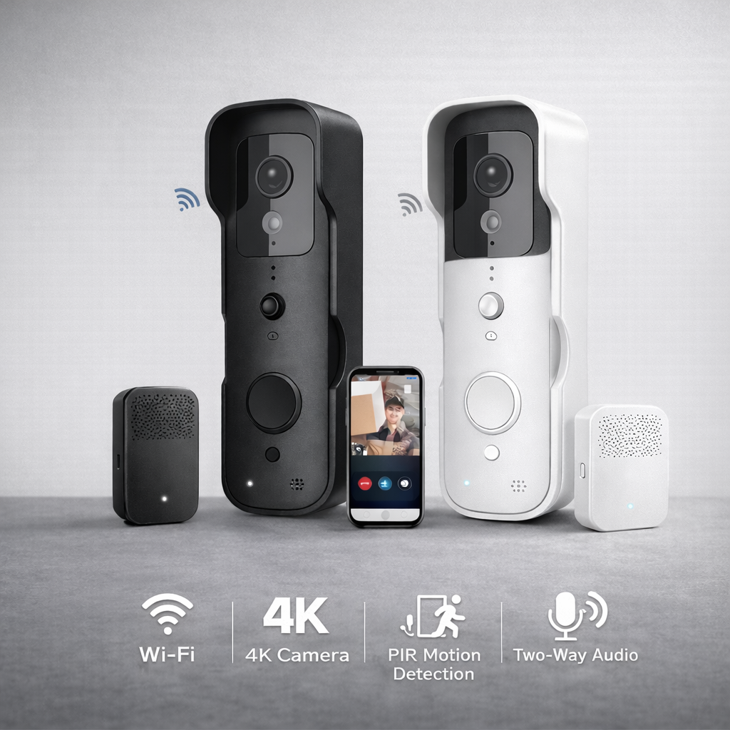Videocitofono WiFi 4K Wireless con PIR e Visione Notturna