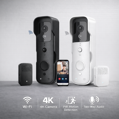 Videocitofono WiFi 4K Wireless con PIR e Visione Notturna