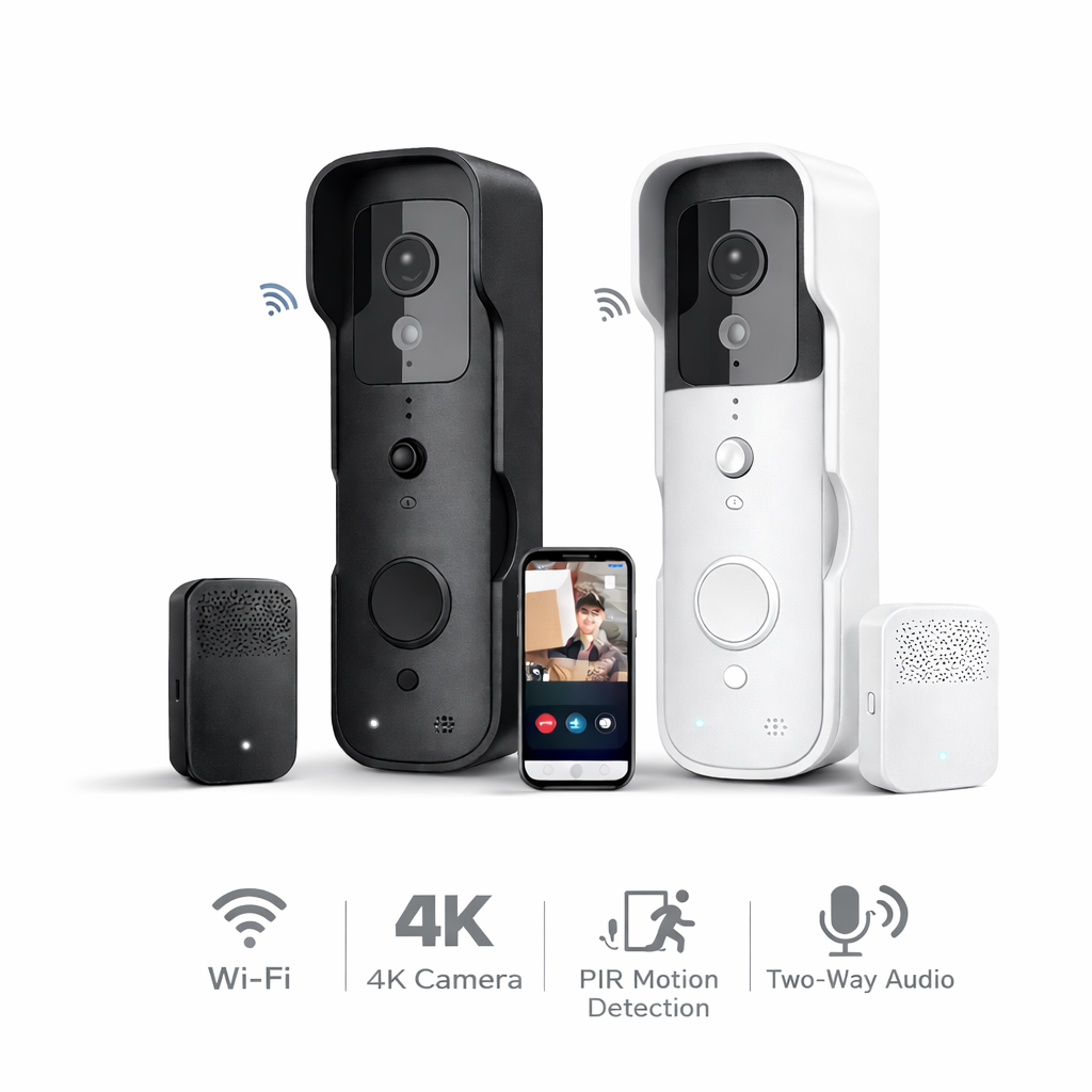 Videocitofono WiFi 4K Wireless con PIR e Visione Notturna