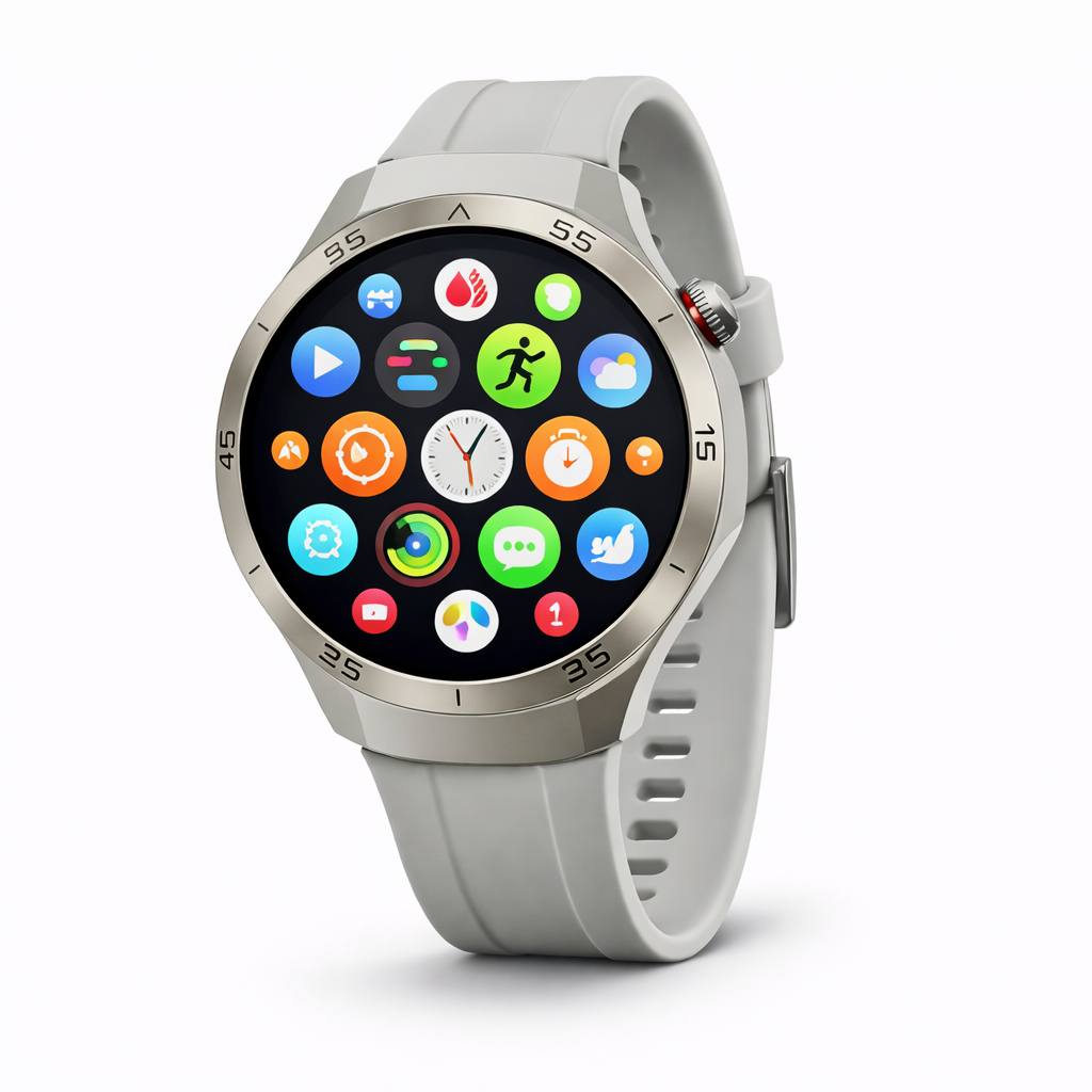 Smartwatch H2 con Chiamate, Notifiche, Monitoraggio Salute e Sport, 3 Cinturini Intercambiabili