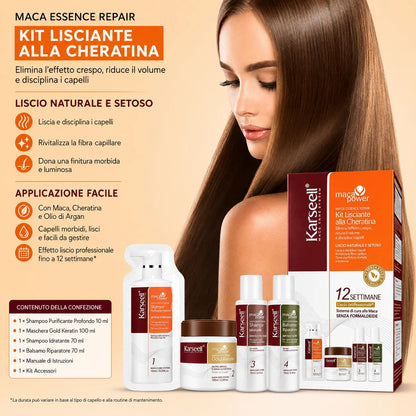 Kit Lisciatura Capelli alla Cheratina Karseell Maca Essence – Effetto Professionale fino a 12 Settimane