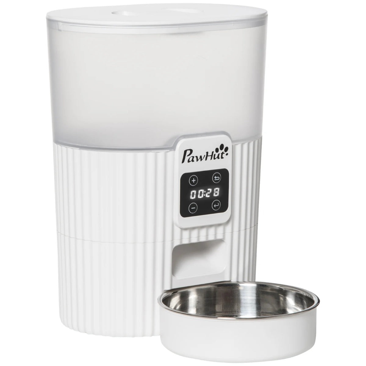 Distributore automatico cibo cani e gatti 20,5x25x28 cm con ciotola e timer bianco