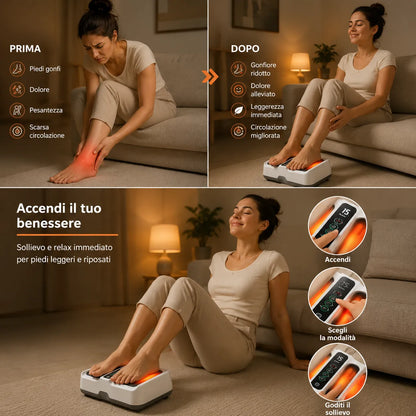 Massaggiatore Plantare EMS Riscaldante 42°C – Stimolazione Muscolare e Relax per Piedi e Gambe