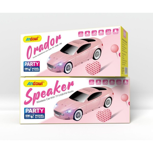 Altoparlante speaker wireless bluetooth forma auto portatile radio 5watt q-yx593
