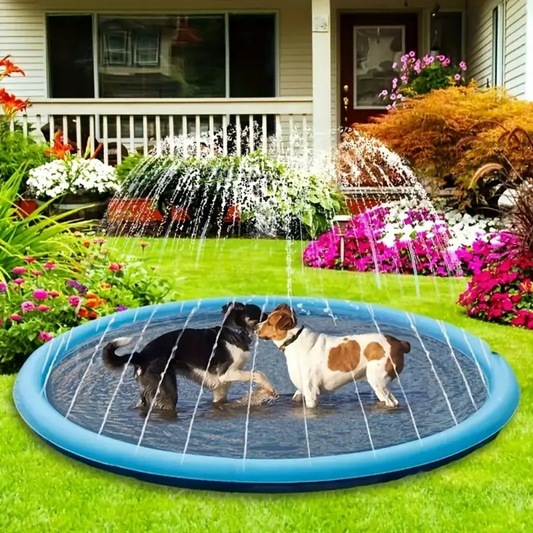 Tappetino Antispruzzo per Cani e Bambini 100 cm – Parco Acquatico Estivo in PVC Antiscivolo e Sicuro, Facile da Installare
