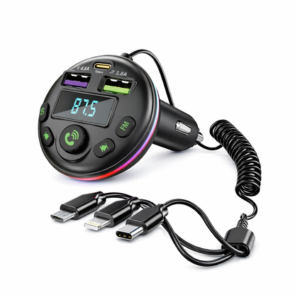 Trasmettitore FM Bluetooth 5.0 per Auto Andowl Q-C81 – Caricatore USB, Vivavoce e Lettore MP3