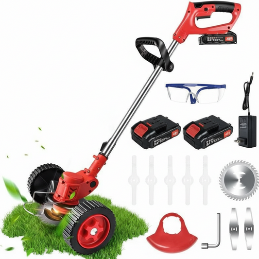 Tagliabordi Professionale a Batteria 48V – Decespugliatore Elettrico 3-in-1, Telescopico e Leggero con 2 Batterie Incluse – Ideale per Giardino e Rifiniture