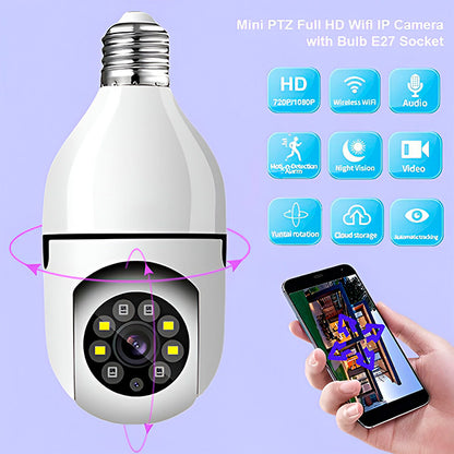 Telecamera Panoramica WiFi 360° con Attacco Lampadina – Controllo da Smartphone