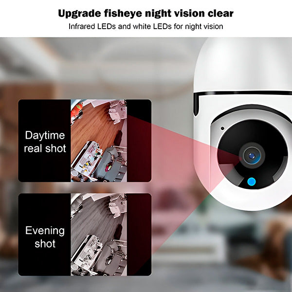 Telecamera Panoramica WiFi 360° con Attacco Lampadina – Controllo da Smartphone