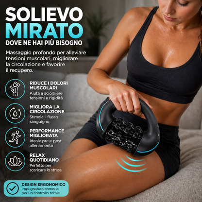 Massaggiatore Muscolare Elettrico Relixa Pro – Massaggio Percussivo 3 Velocità, Rulli Motorizzati, Sollievo Profondo Schiena Collo Corpo