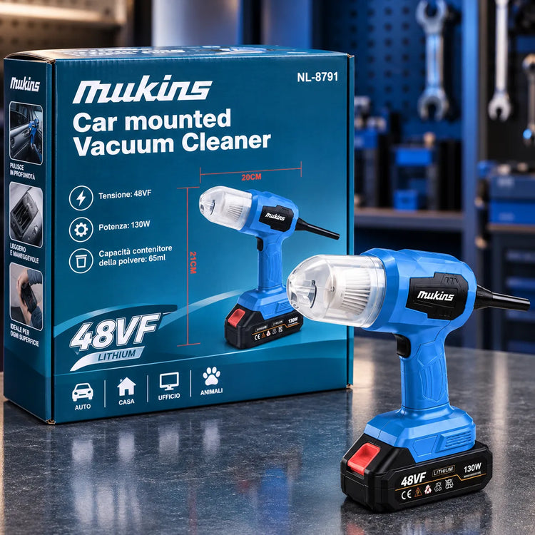 Mini Aspirapolvere Portatile a Batteria Rimovibile 130W – Elettrico Senza Fili per Auto, Casa, Divani e Tastiere, Contenitore Polvere da 65 ml