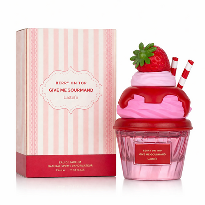 Lattafa Berry On Top Give Me Gourmand 75ml – Profumo Dolce Fruttato alla Fragola e Vaniglia | Eau de Parfum Unisex
