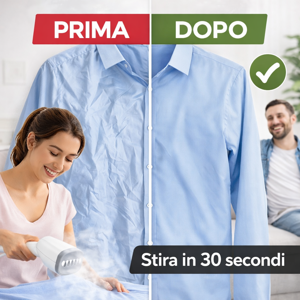 Ferro da Stiro Portatile a Vapore 1300W – Compatto e Pieghevole, Rimozione Rapida delle Pieghe, Ideale per Viaggio e Casa, Disponibile in Bianco, Azzurro e Verde