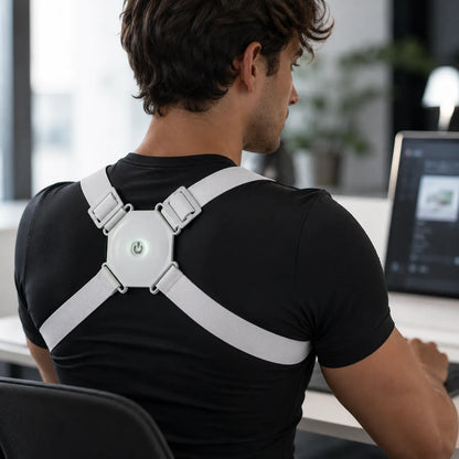 Correttore Posturale Intelligente con Sensore a Vibrazione – Supporto Schiena, Collo e Spalle Regolabile USB