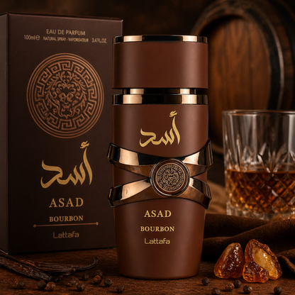 Lattafa Asad Bourbon Eau de Parfum 100ml – Profumo Uomo Intenso e Speziato | Fragranza di Lusso Lunga Durata