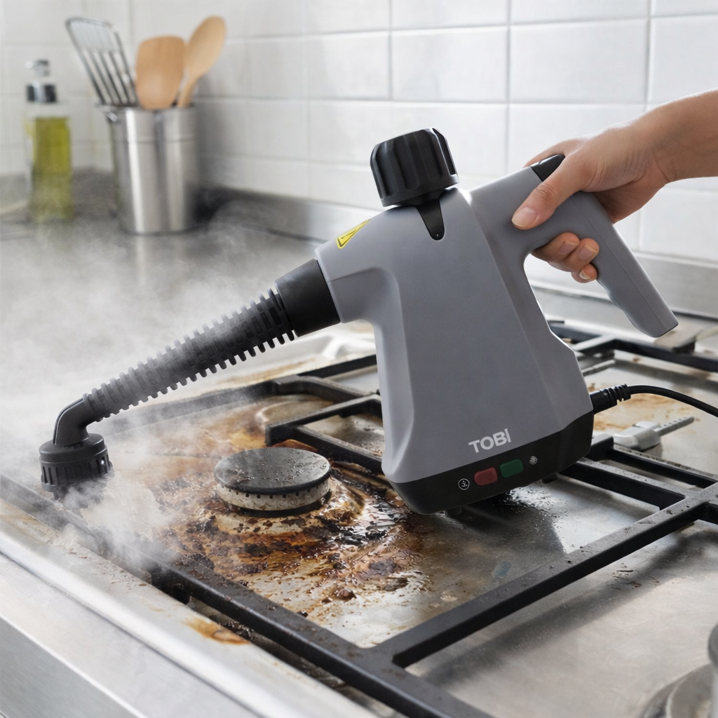 Pulitore a Vapore Portatile TB-967 1500W – 15 Accessori per Cucina, Bagno, Auto e Superfici Delicate