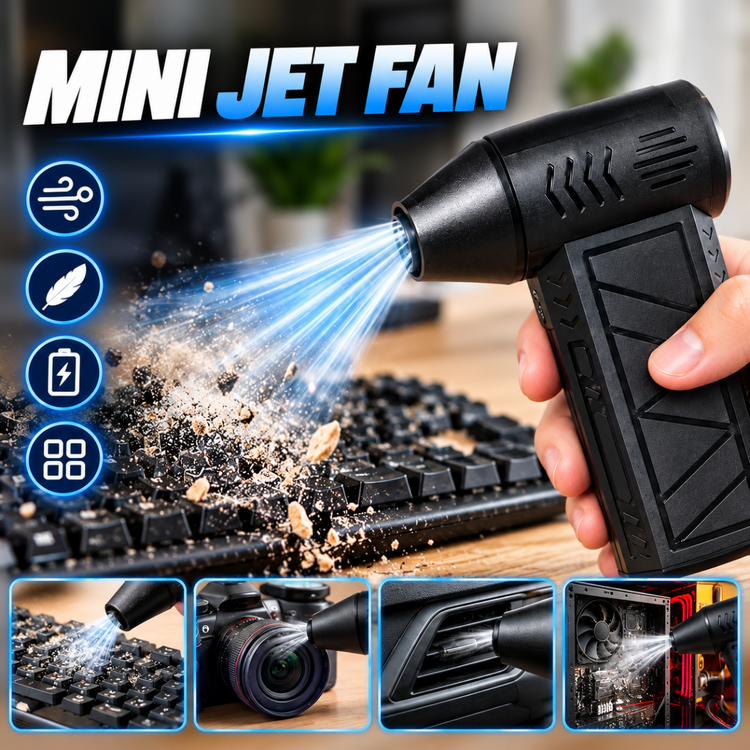 Mini Turbo Soffiatore Elettrico Portatile Ricaricabile USB Brushless Jet Fan ad Aria Compressa con Bocchetta – Pulizia PC, Tastiere, Auto e Polvere