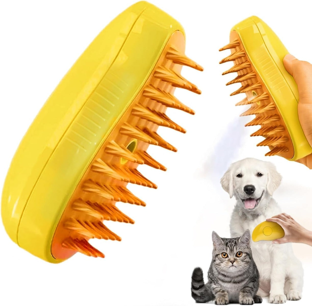 Spazzola a Vapore 3 in 1 per Animali – Pulizia Profonda, Cura del Pelo, Relax Garantito