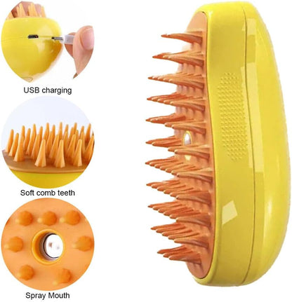 Spazzola a Vapore 3 in 1 per Animali – Pulizia Profonda, Cura del Pelo, Relax Garantito