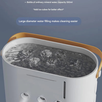 Ventilatore raffreddatore d'aria domestico usb ricaricabile 3000mah ventilatore portatile condizionatore d'aria doppia testa