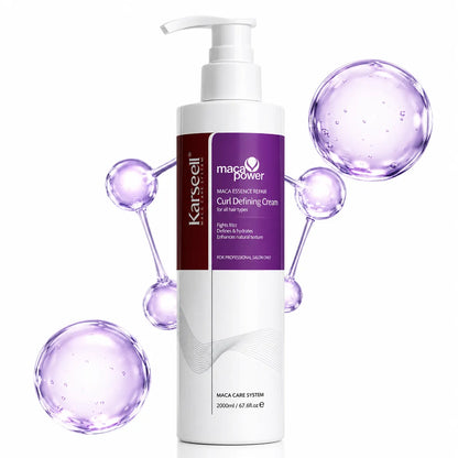 Karseell Maca Power Curling Perfection Defining Cream 200ml – Crema Definizione Ricci Anti Crespo con Maca, Cheratina e Olio di Argan