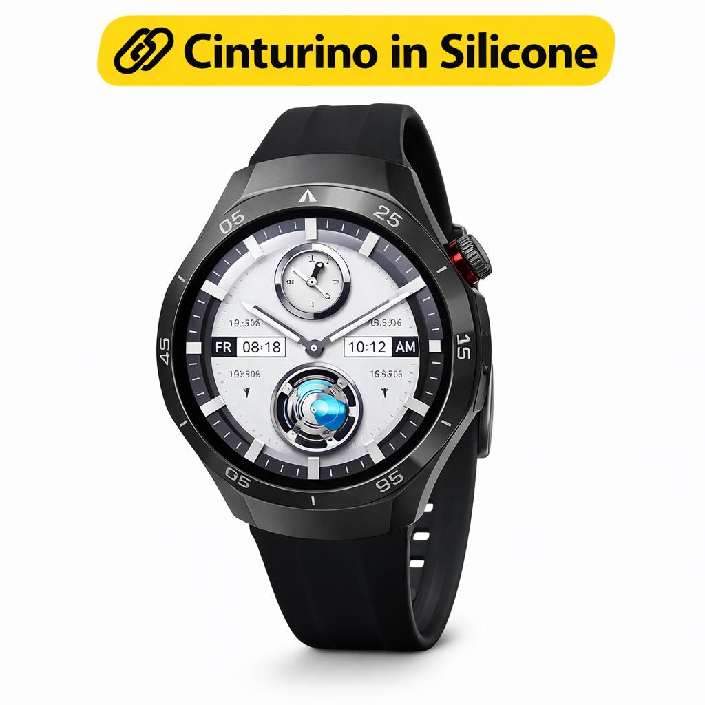 Smartwatch H2 con Chiamate, Notifiche, Monitoraggio Salute e Sport, 3 Cinturini Intercambiabili