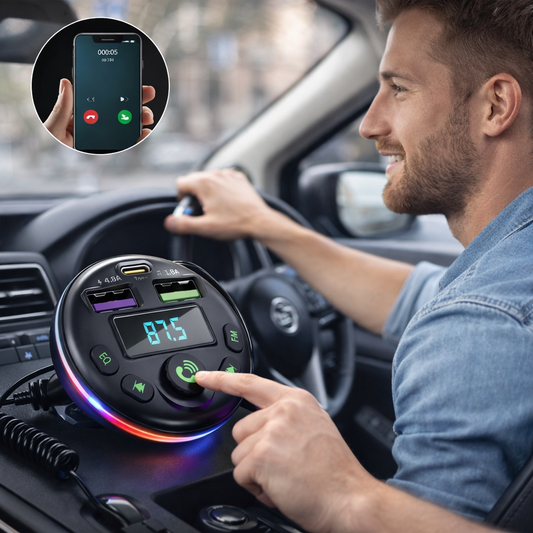 Trasmettitore FM Bluetooth 5.0 per Auto Andowl Q-C81 – Caricatore USB, Vivavoce e Lettore MP3