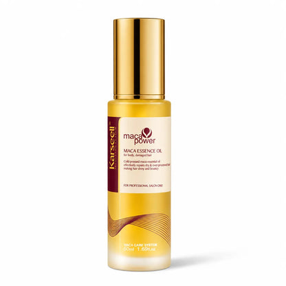 Karseell Maca Care System Siero Capelli 50ml con Olio di Argan – Idratazione Profonda, Riparazione Capelli Danneggiati, Anticrespo, Lucentezza Effetto Specchio, Senza Solfati