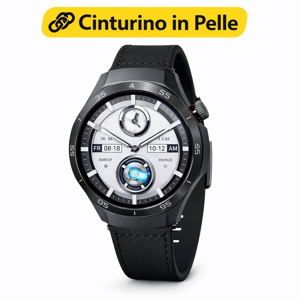 Smartwatch H2 con Chiamate, Notifiche, Monitoraggio Salute e Sport, 3 Cinturini Intercambiabili