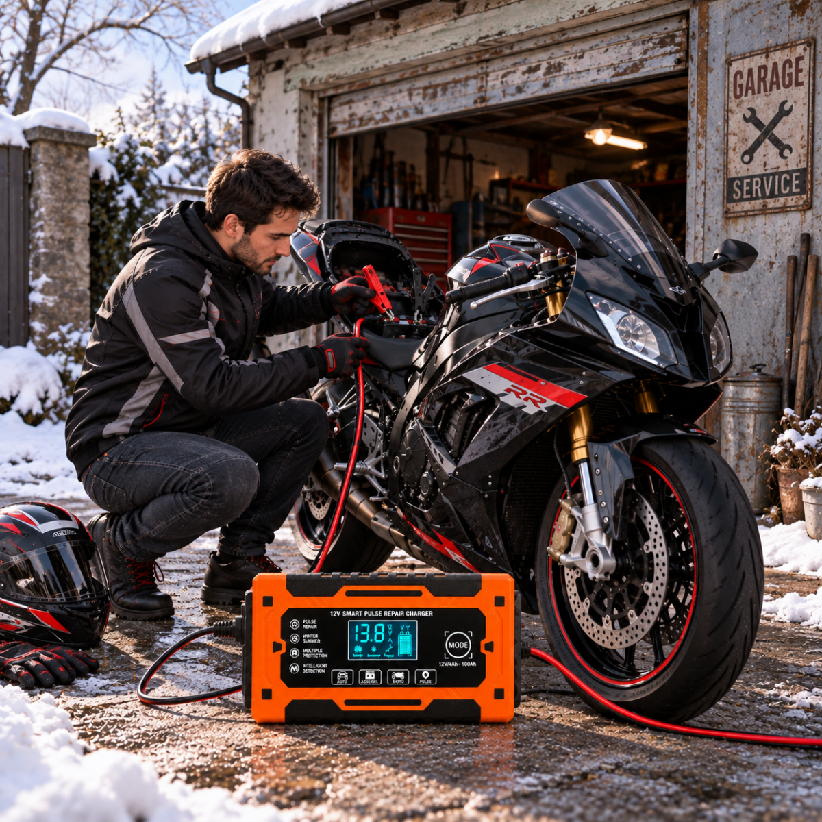 Caricabatterie Intelligente per Auto e Moto 12V 6A con Display Digitale LCD, Riparatore e Mantenitore di Carica per Batterie – Modello Q-DP350