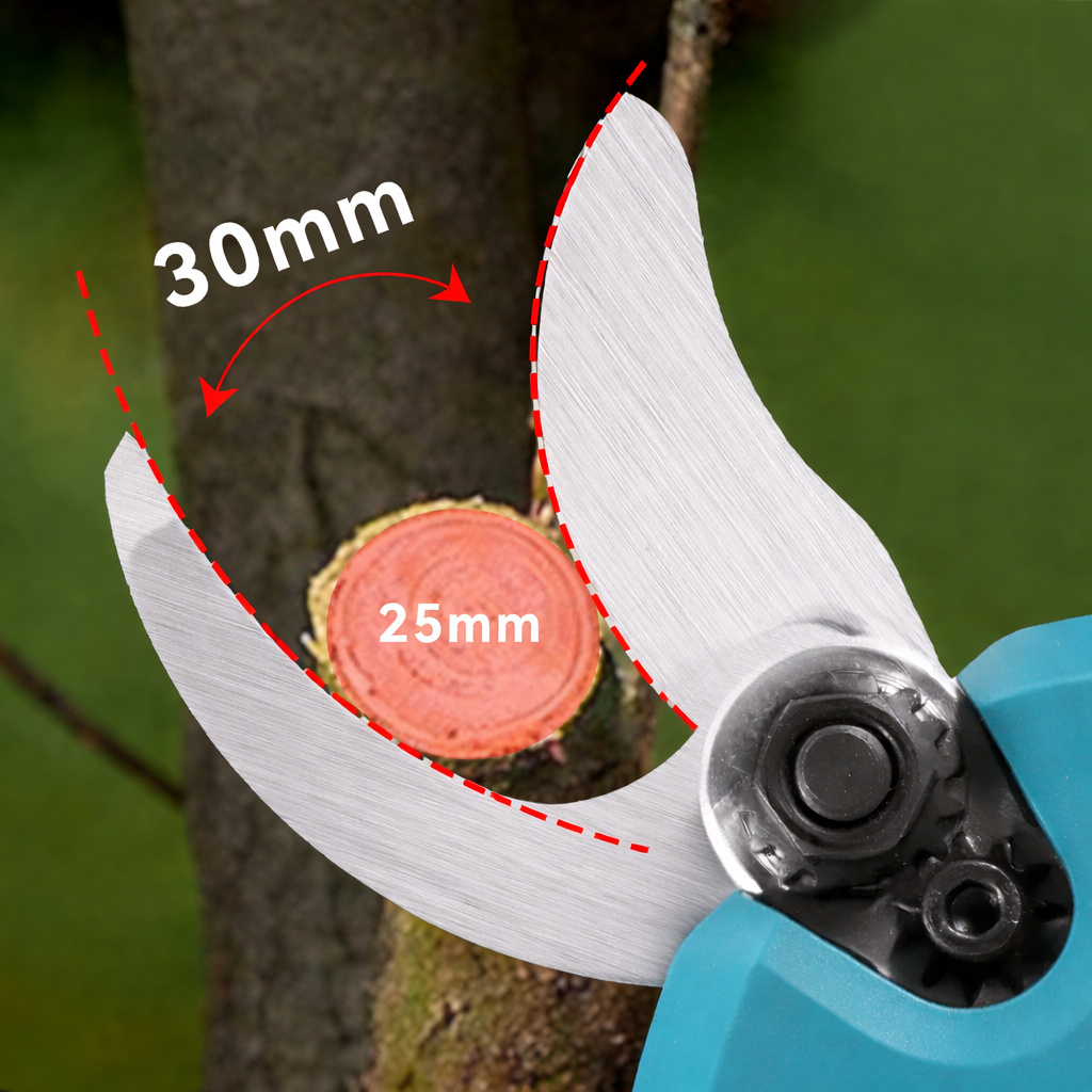 Forbice Elettrica da Potatura 48V Professionale con 2 Batterie Litio Display – Taglio Rami fino a 30mm – Kit Completo con Valigetta