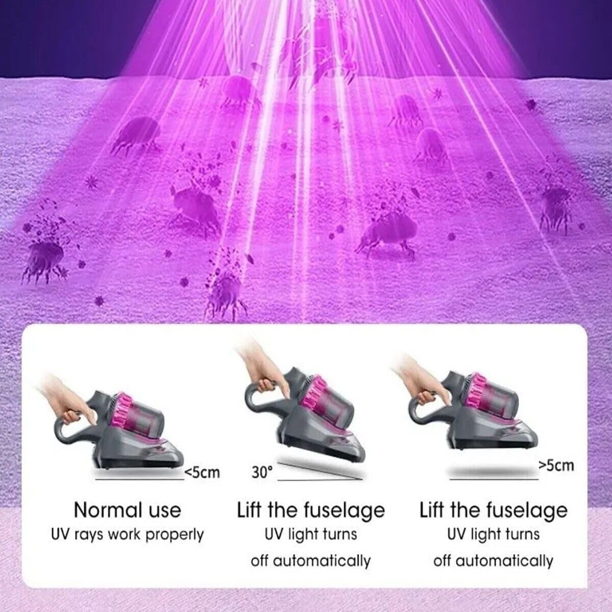 Aspirapolvere Senza Fili 4 in 1 – Rimuovi acari  Potente, Versatile e Ricaricabile